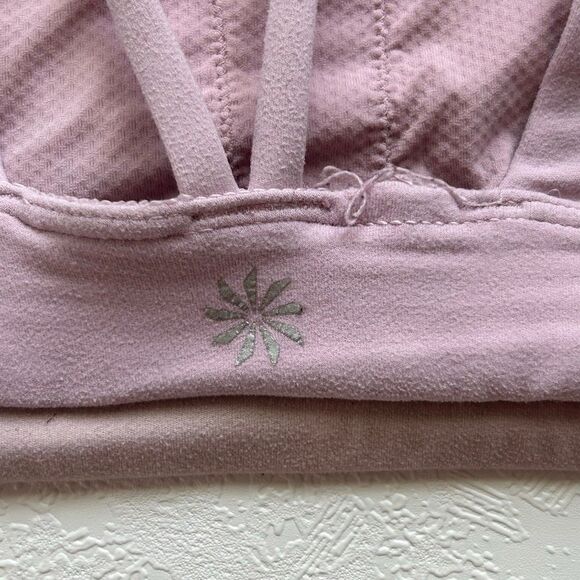 Athleta Light Mauve Pink Sports Bra Size M | Yoga Lounge Activewear - Picture 6 of 6
